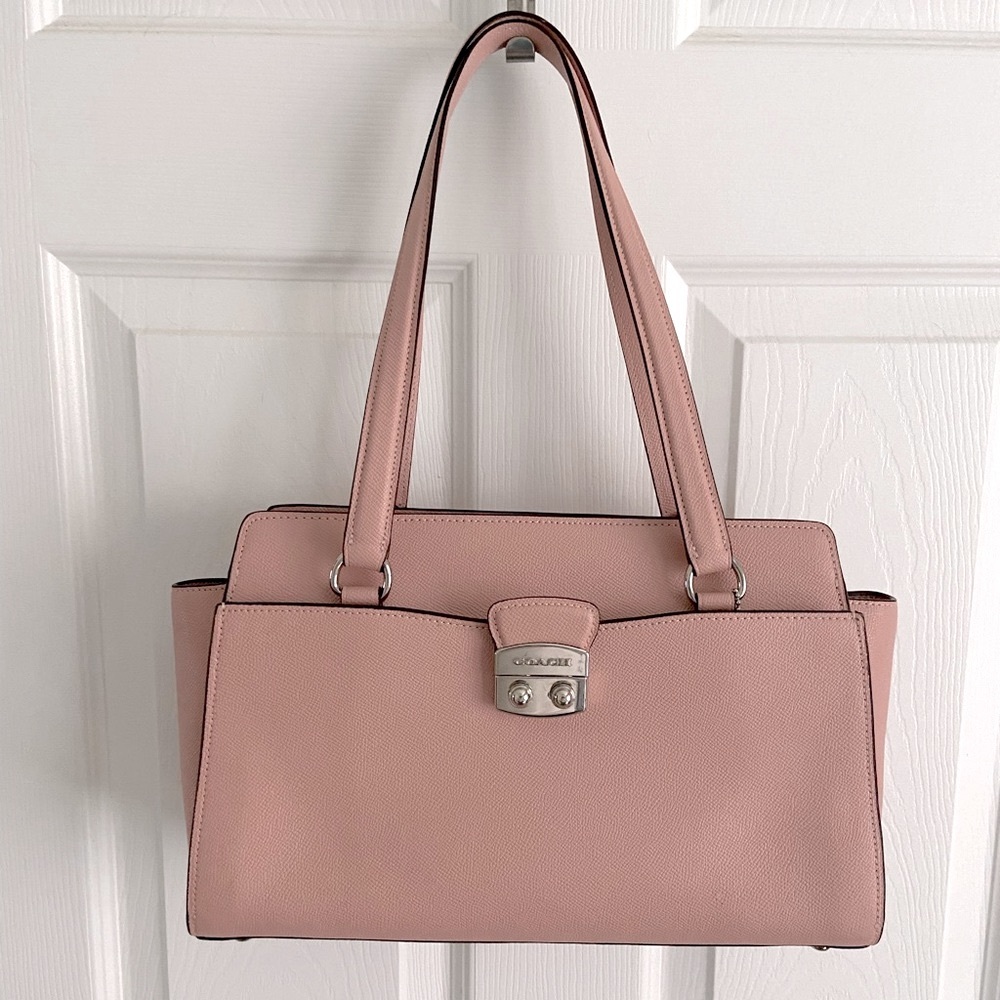 NWOT Coach saffiano Avary leather satchel shoulder bag pink HP pick
